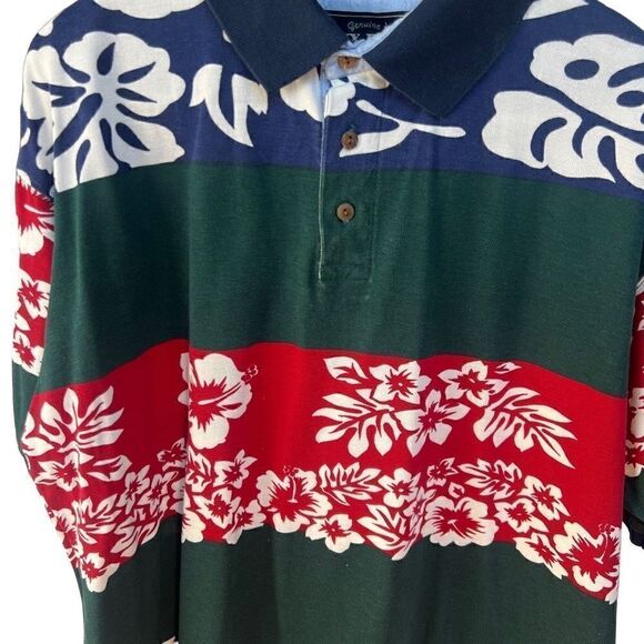 Vintage Navy blue 100 cotton short sleeve polo Hawaiian  shirt - Picture 10 of 13